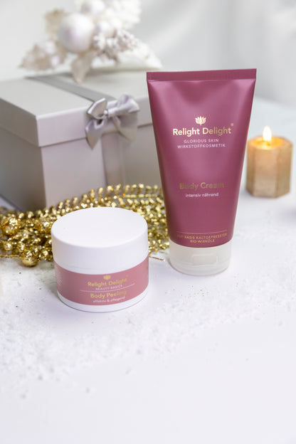 Świąteczny Duet Glorious Skin: Peeling i Balsam do ciała z Lanoliną